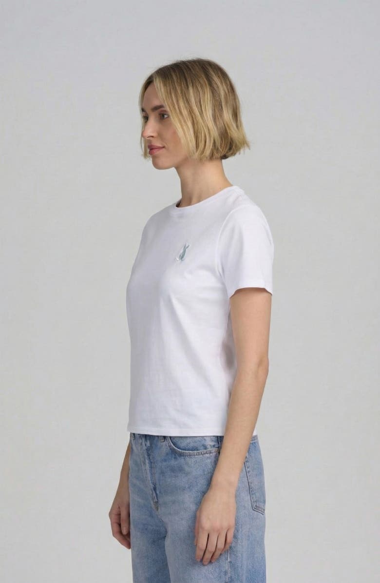 ELLE Collection Tee With Logo Applique, Alternate, color, White
