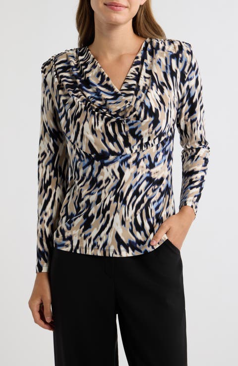 Cowl Neck Long Sleeve Top
