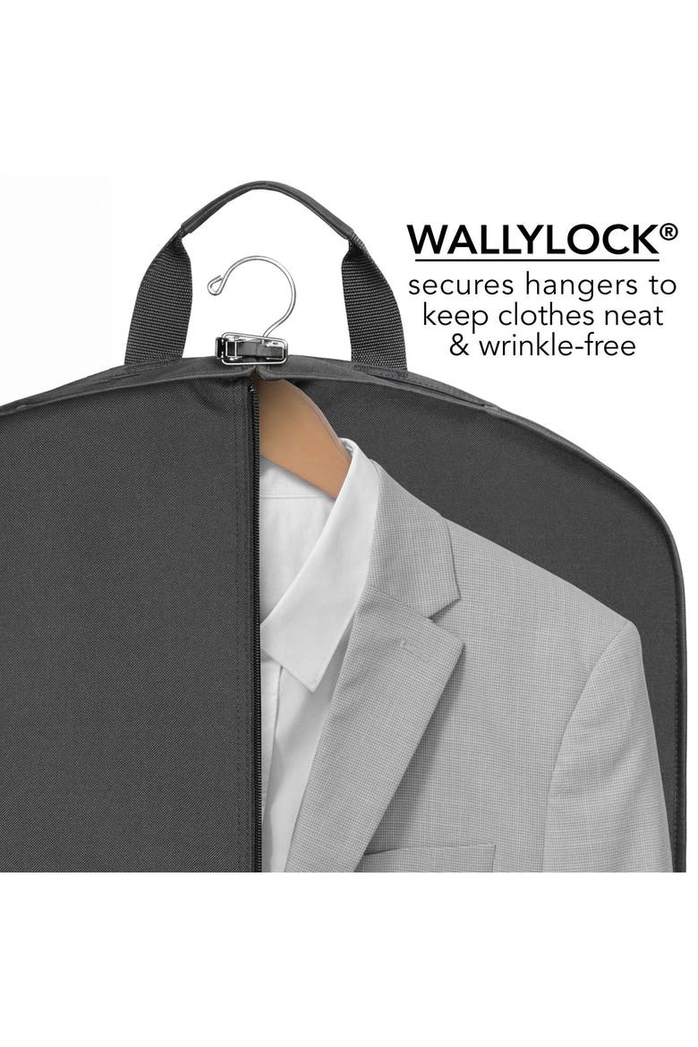 40" Deluxe Travel Garment Bag with two pockets, Alternate, color, Black