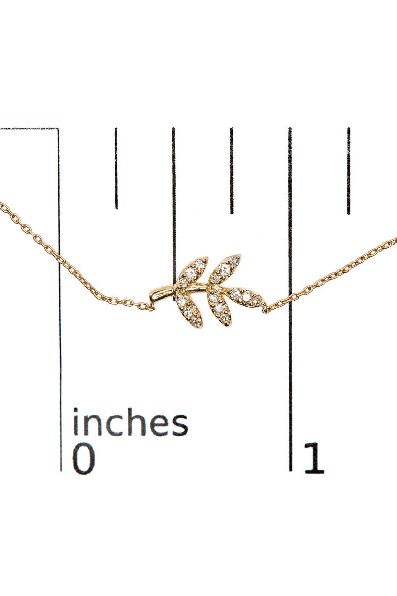 10K Yellow Gold 1/10 Cttw Diamond Leaf and Branch Pendant Necklace, Alternate, color, Yellow