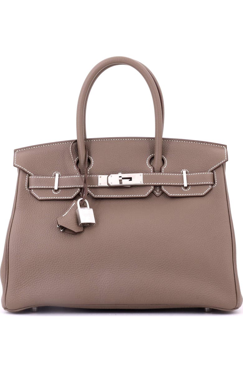 Pre-Owned Hermes Birkin Handbag Grey Togo with Palladium Hardware 30, Main, color, Etoupe
