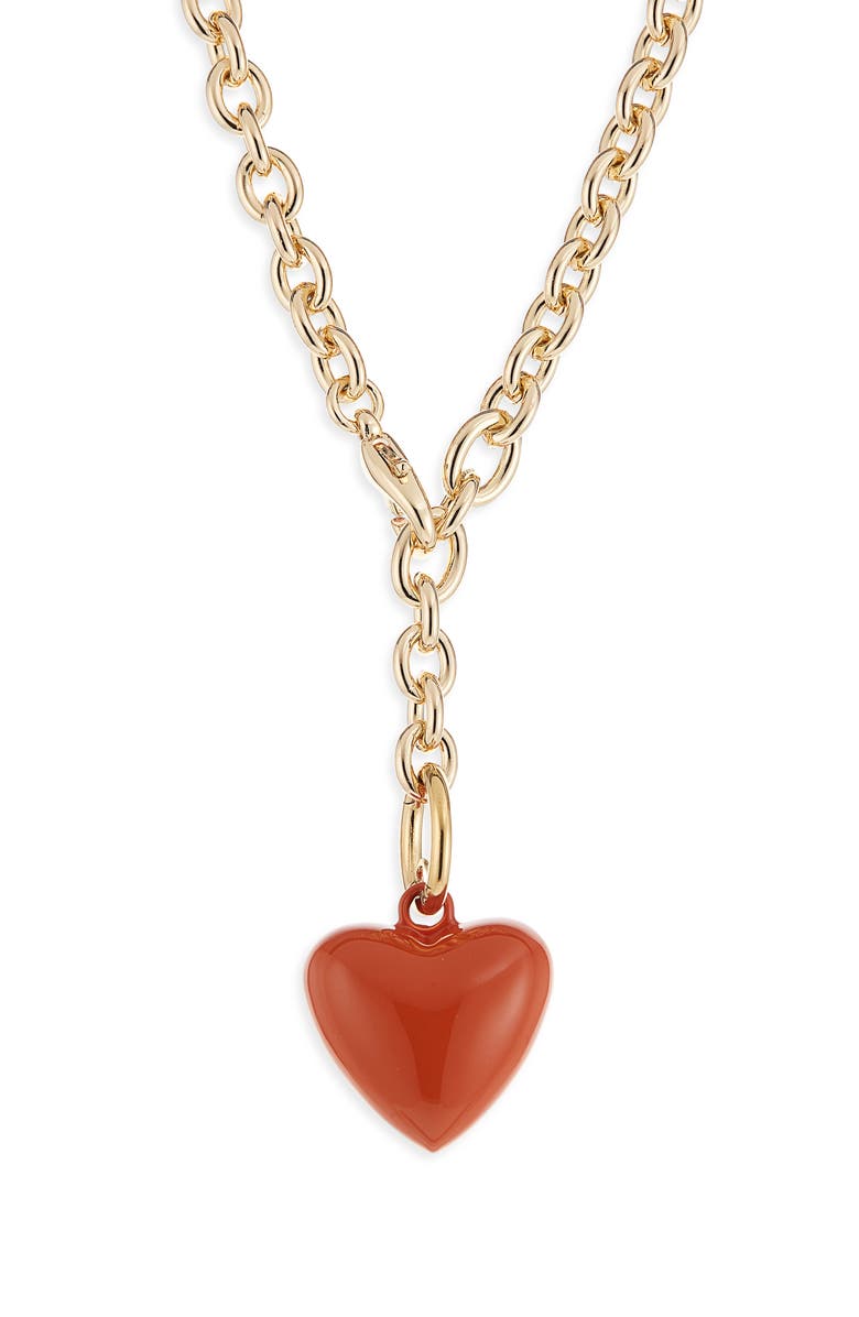 ROXANNE ASSOULIN The Mini Puffy Heart Necklace, Main, color, Sienna