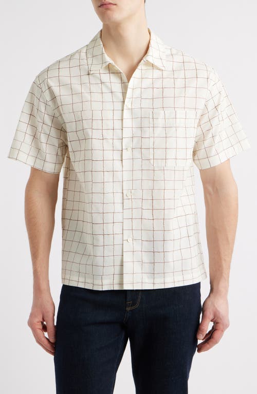 Frame Mens Vintage Check Cotton-blend Shirt Cream Multi Xl In Cream Multi