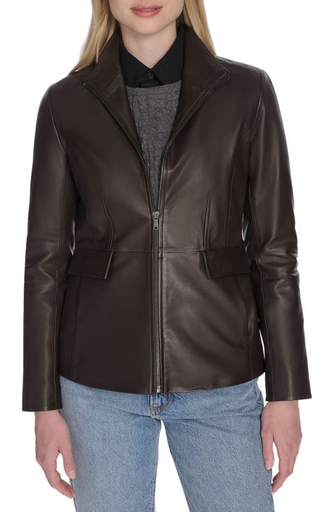 Wing Collar Leather Jacket