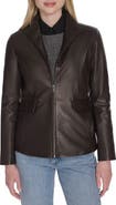 Cole Haan Wing Collar Leather Jacket