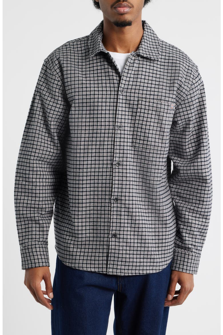 Hendersonville Classic Fit Check Brushed Cotton Button-Up Shirt, Alternate, color, DECEMBER SKY