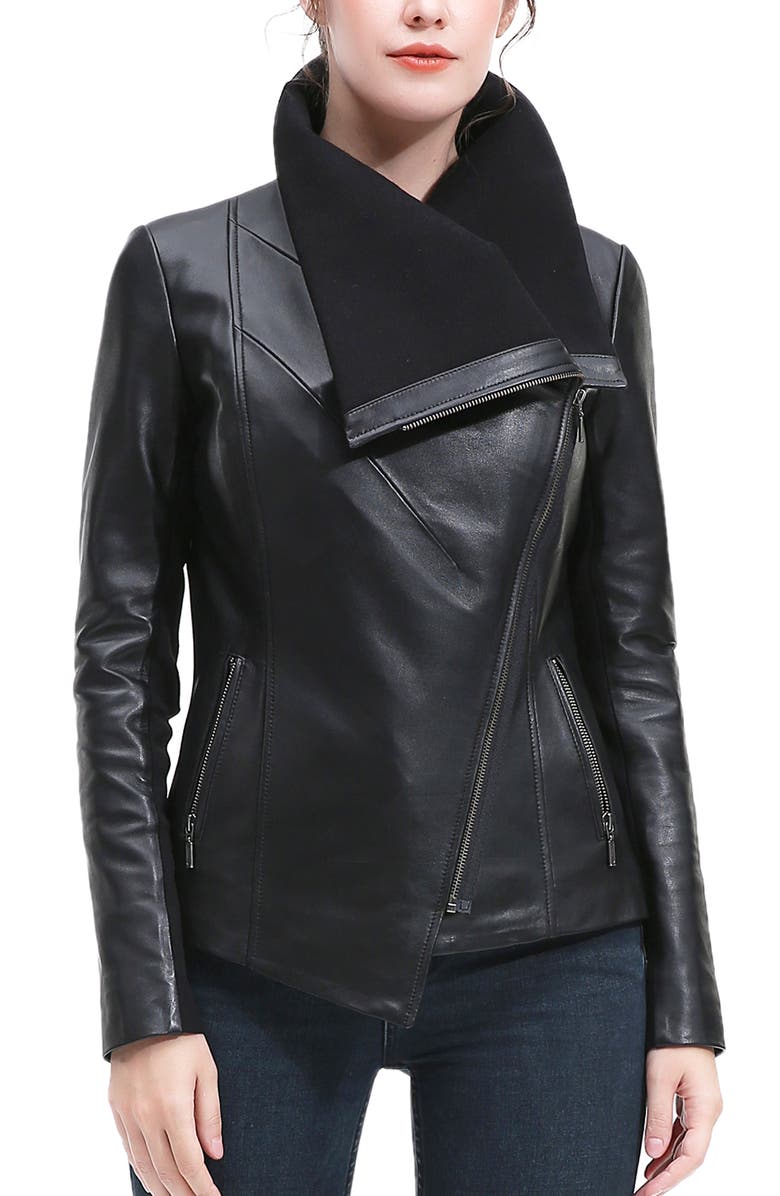 Kimi & Kai Kiara Leather Jacket, Alternate, color, Black