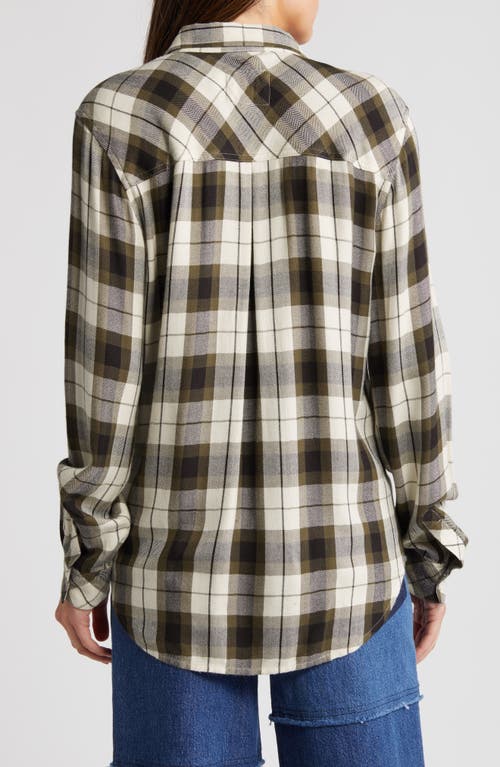 Rails Hunter Plaid Herringbone Button-up Shirt In Ivory Olive Ash