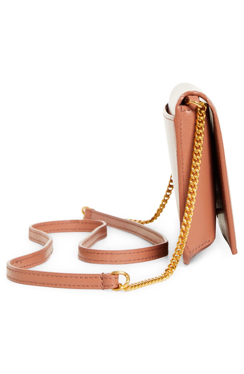 Saint Laurent Cassandre Patent Leather Crossbody Phone Holder, Alternate, color, Barely Pink