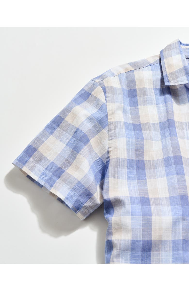 Billy Reid Hutcheson Plaid Short Sleeve Button-Up Shirt, Alternate, color, Blue Multi