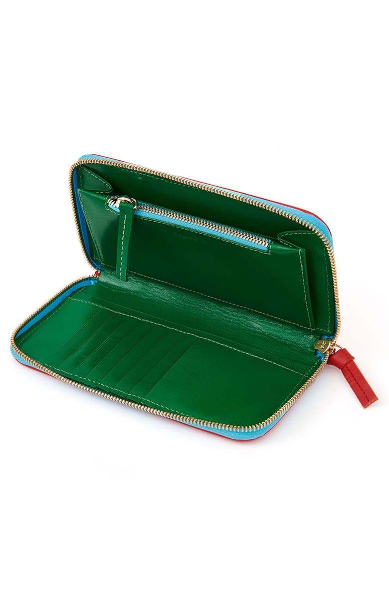 Clare V. Leather Zip Around Wallet, Alternate, color, 