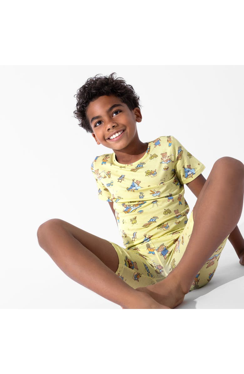 Bellabu Bear Teddy Bear Picnic Kids 2-Piece Short Sleeve & Shorts Pajama Set, Alternate, color, Teddy Bear Picnic