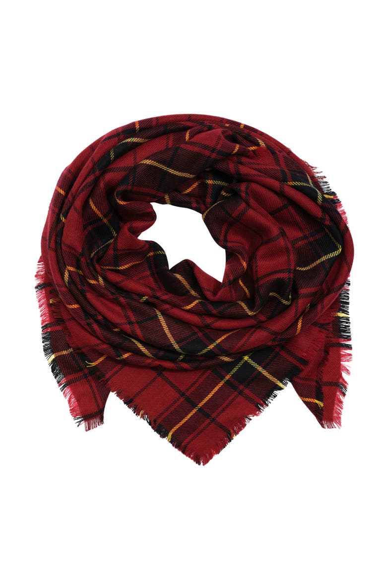 Light Weight Woven Square Scarf, Main, color, Red Plaid