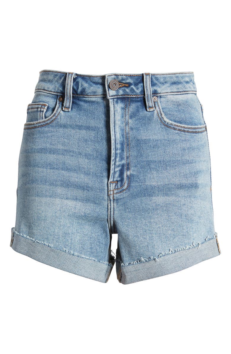 HIDDEN JEANS Cuffed High Waist Denim Shorts, Alternate, color, 
