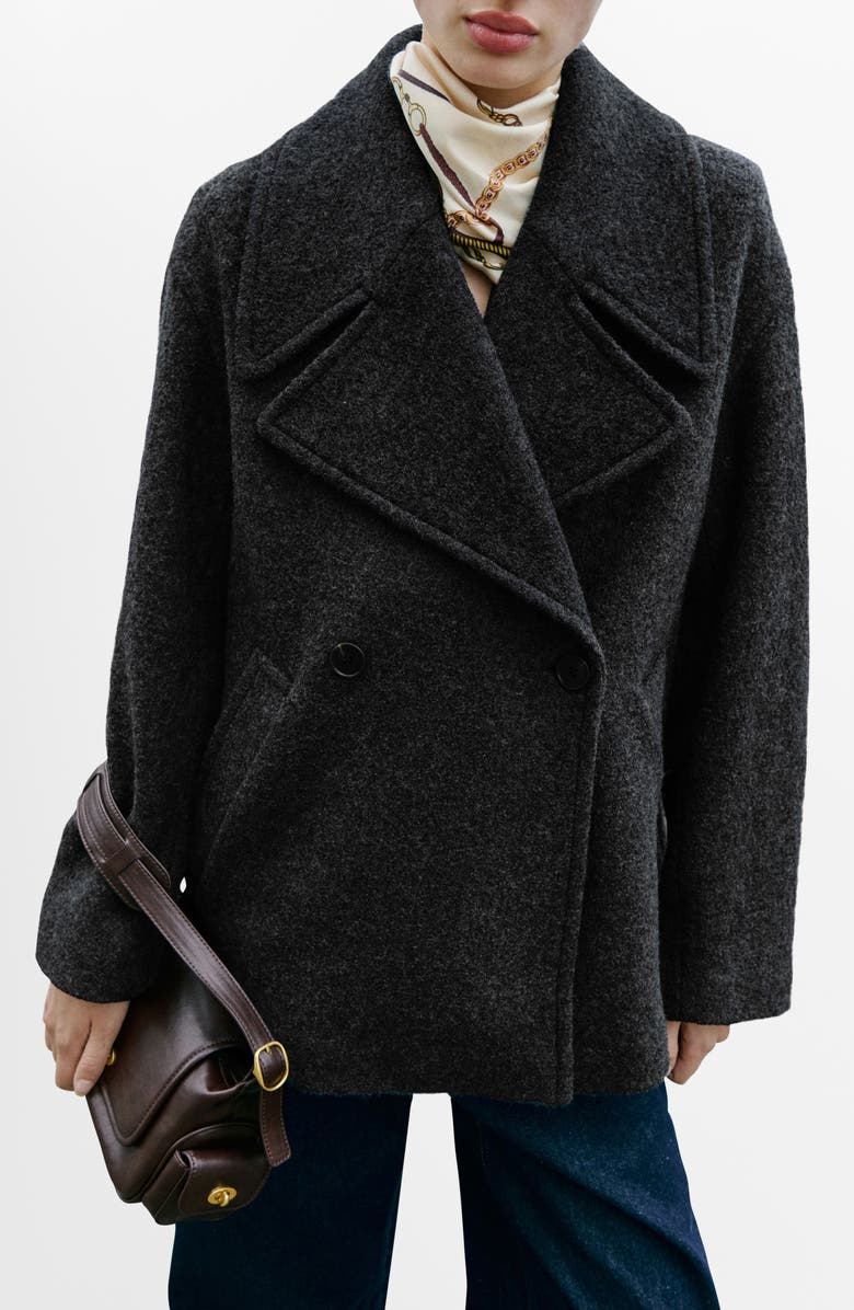 MANGO Oversize Wool Blend Coat, Main, color,