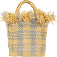 Pamela Munson Mini Check Mate Raffia Handbag