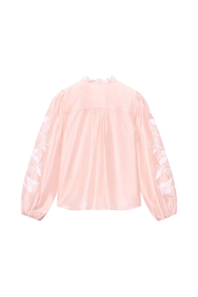 Embroidered Ruffle Blouse, Alternate, color, Light Pink