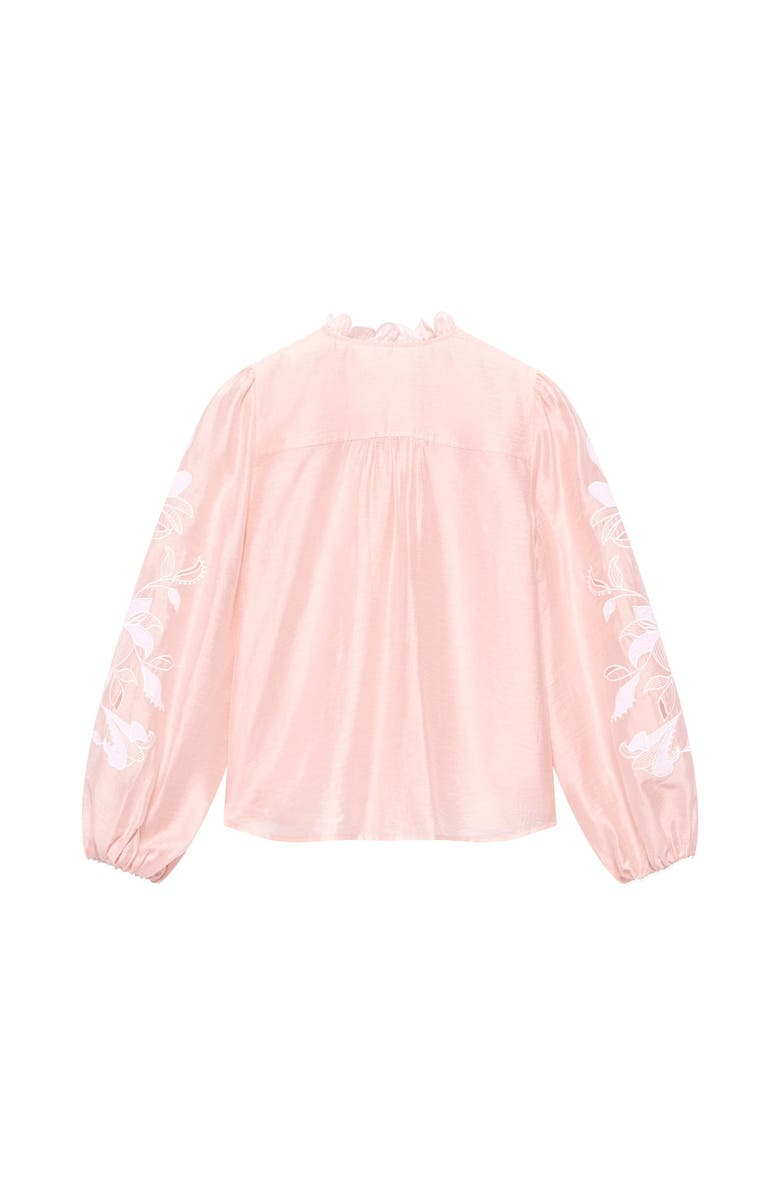 MINT VELVET Embroidered Ruffle Blouse, Alternate, color, Light Pink