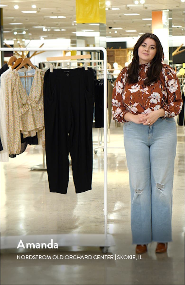 Tapered Leg Silk Crepe Ankle Pants, sales video thumbnail