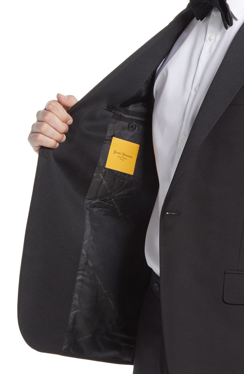 Hickey Freeman Classic B Fit Tasmanian Wool Tailcoat Tuxedo, Alternate, color,