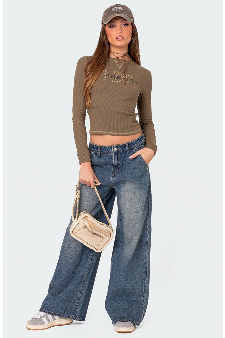 Baggy Wide Leg Jeans, Alternate, color, BLUE