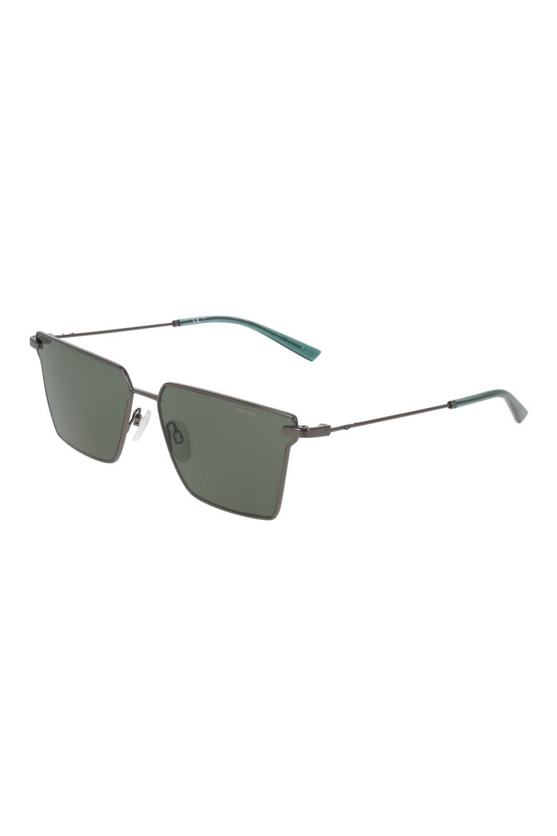 Pursuit Flair 60mm Square Sunglasses, Alternate, color, GUNMETAL / GREEN