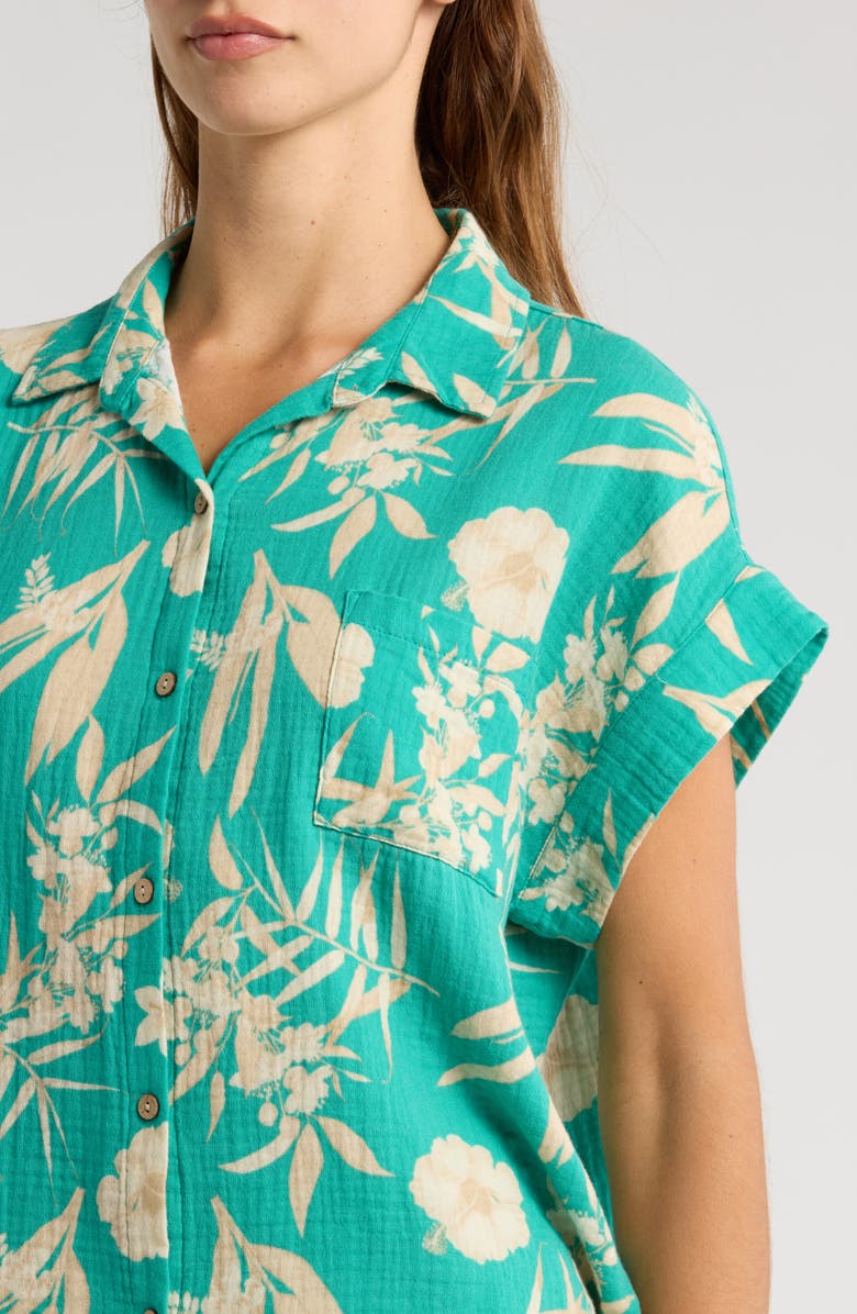 PJ Salvage Tahitian Tropics Cotton Gauze Short Pajamas, Alternate, color,