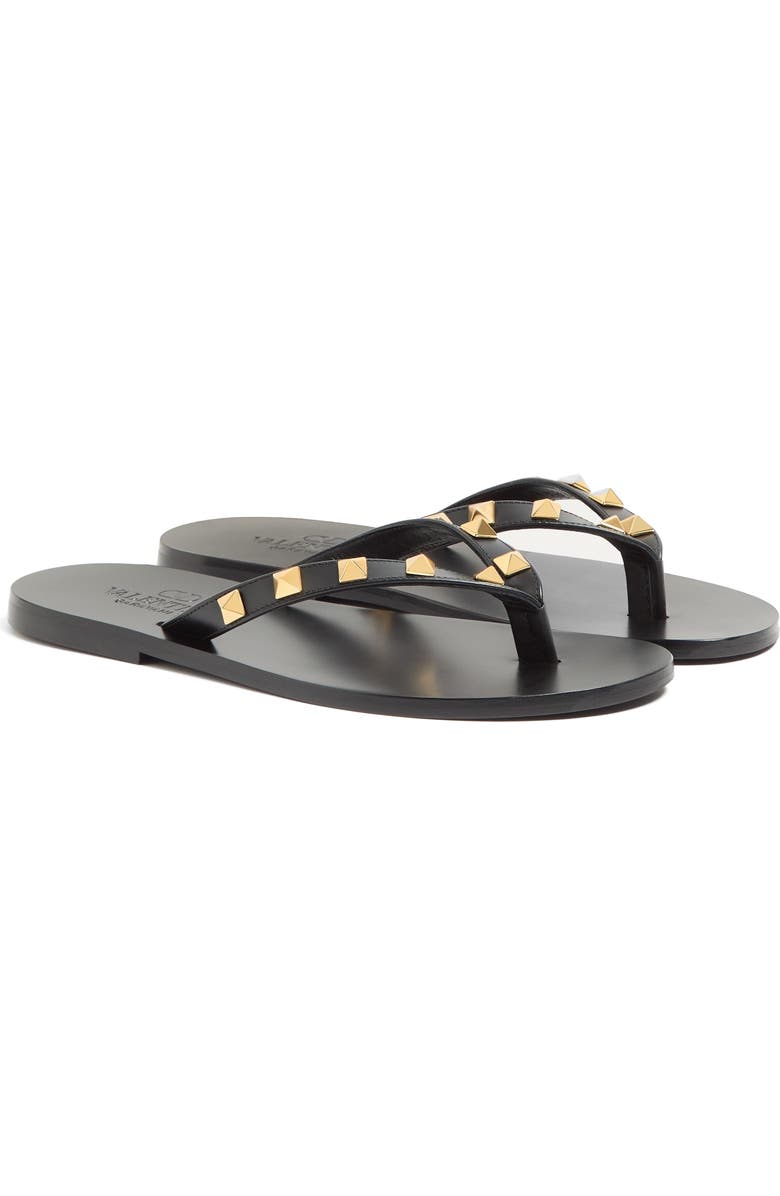 Valentino Rockstud Flip Flop, Main, color, Black