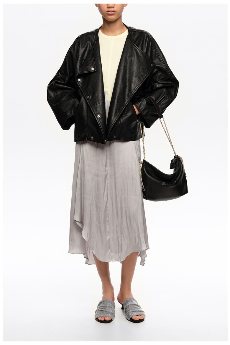 Two-Material Asymmetric Dress, Alternate, color, LIGHT GREY