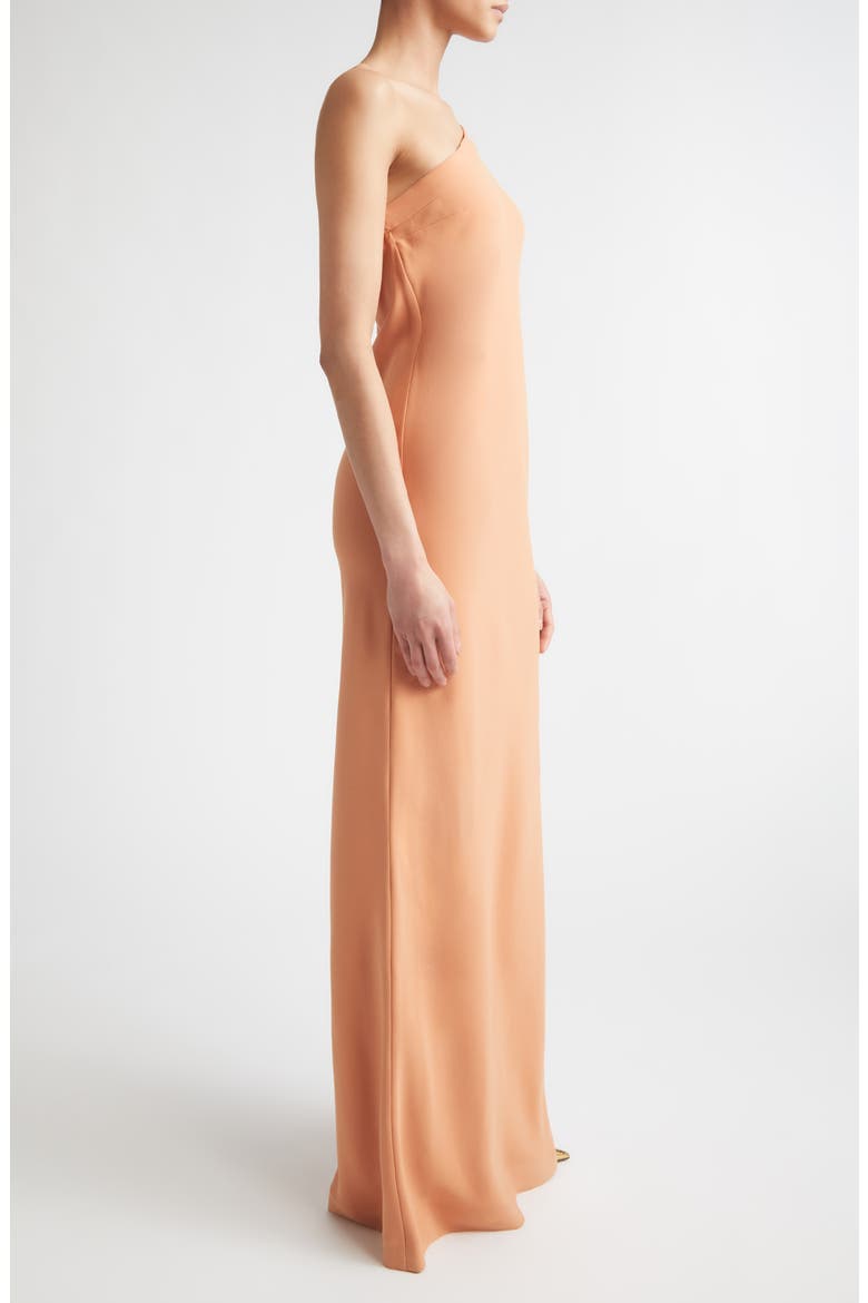 Alexander One-Shoulder Gown, Alternate, color, CORAL ORANGE