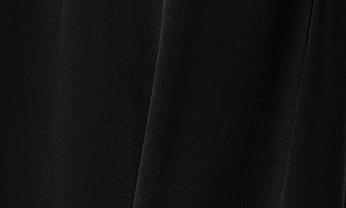 Eileen Fisher Black Silk Crepe De Chine Midi Dress