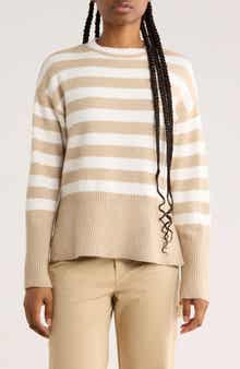 Vigoss Stripe Side Slit Sweater