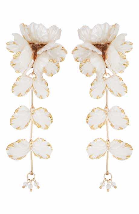 Panacea Linear Flower Earrings