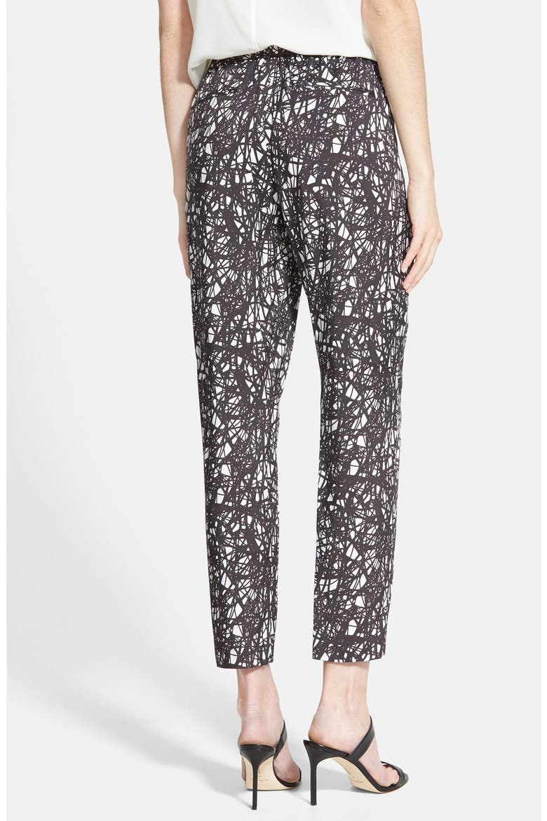Print Pull-On Pants, Alternate, color, WHITE- BLACK WEB PRINT