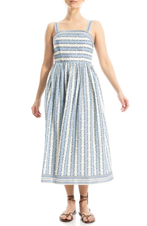 Straight Neck Midi Dress