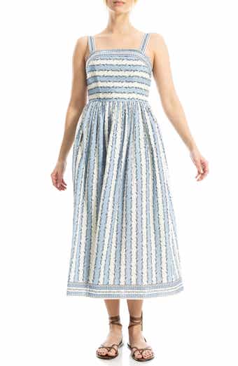 Straight Neck Midi Dress