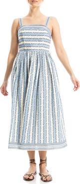 MAX STUDIO Straight Neck Midi Dress