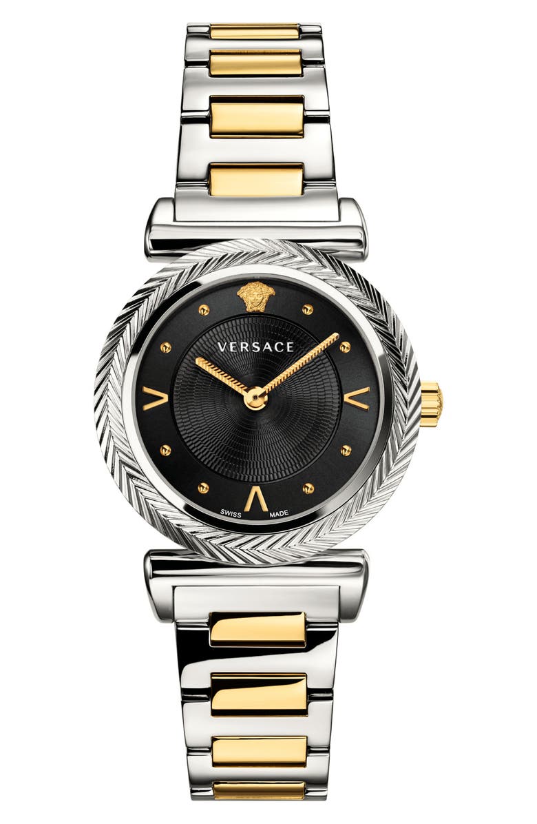 Versace V Motif Bracelet Watch, 35mm, Main, color, 