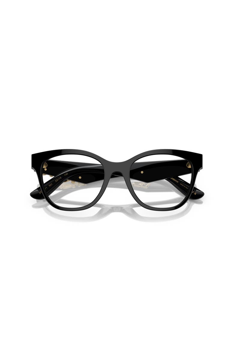 Dolce&Gabbana 53mm Phantos optical glasses, Alternate, color, Black