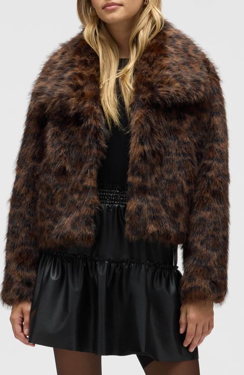 Long Faux Fur Cropped Jacket