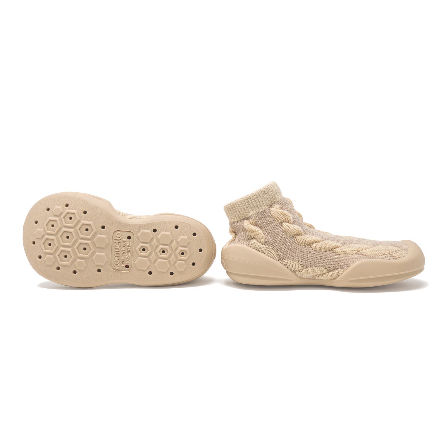 Komuello Toddler Girl Boy Sock Shoes, Alternate, color, Dark Beige