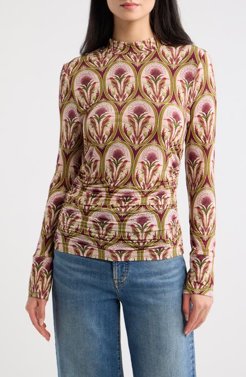 Garden Medal Mock Neck Top