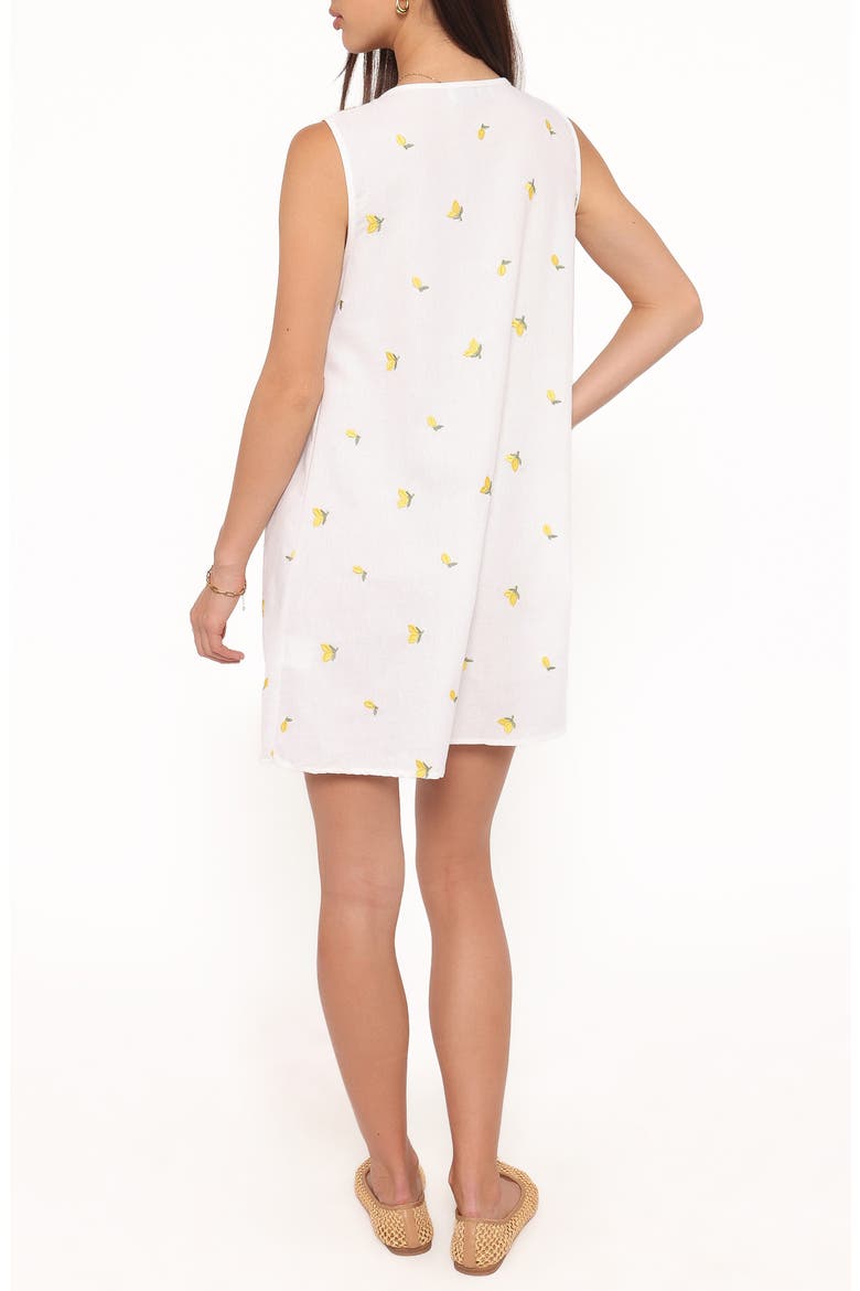 Madeline Embroidered Pintuck Tie Front Minidress, Alternate, color, EMBROIDERED LEMONS