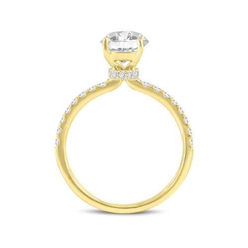 Luvmyjewelry Adriana 14k Yellow Gold Oval Lab Grown Diamond Hidden Halo Engagement Ring In 14k Yellow Gold