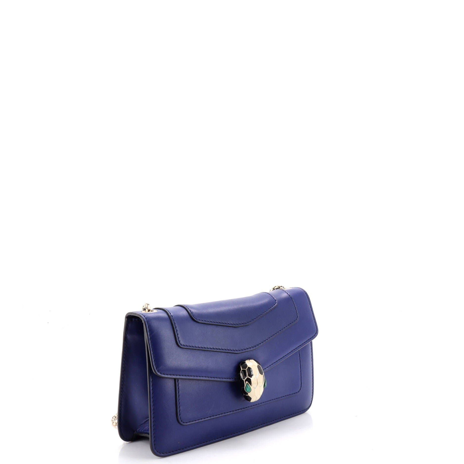 Serpenti Crossbody Bag Leather Small, Alternate, color, Blue