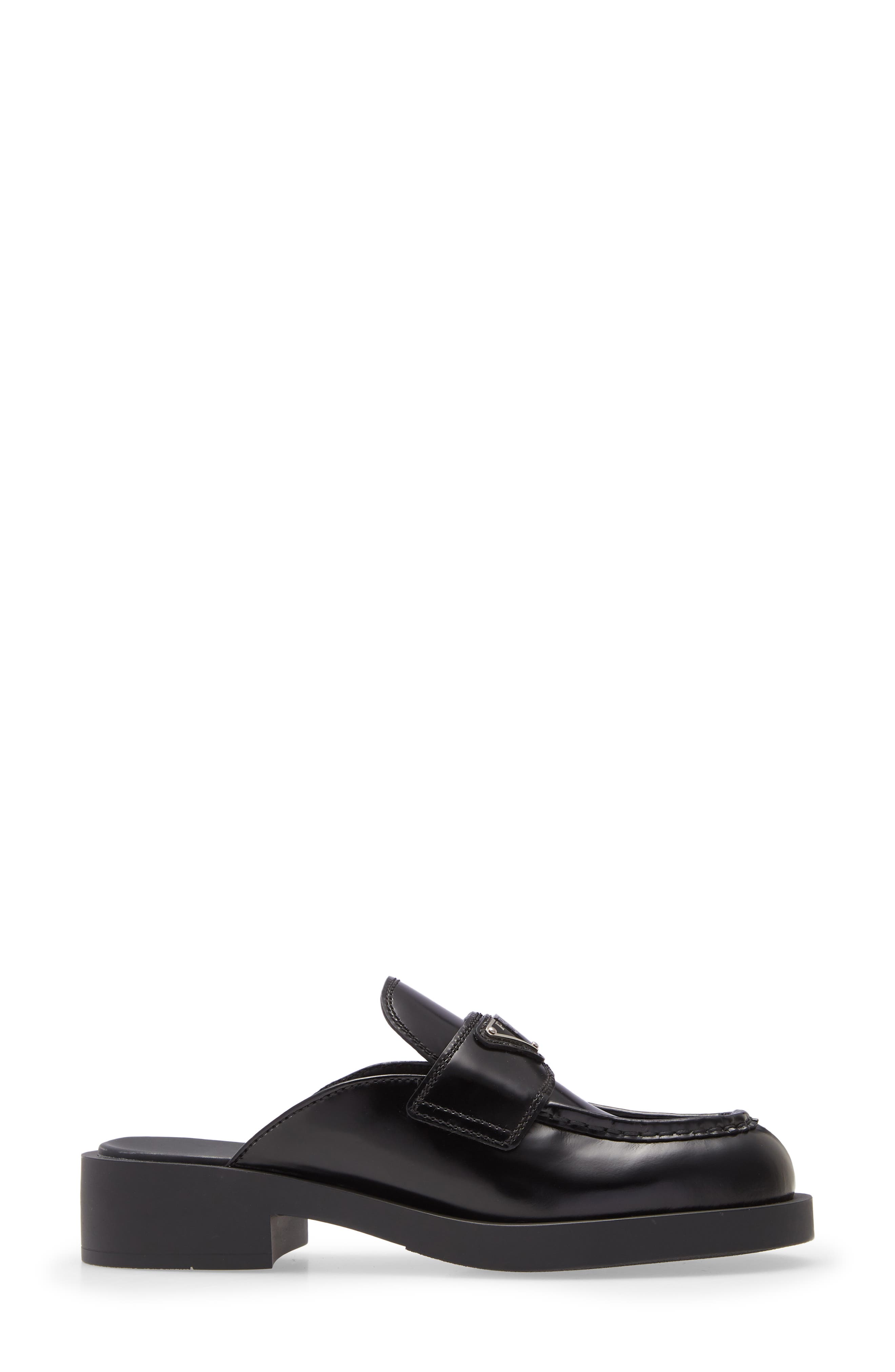 Prada Logo Platform Loafer Mule, Alternate, color, 