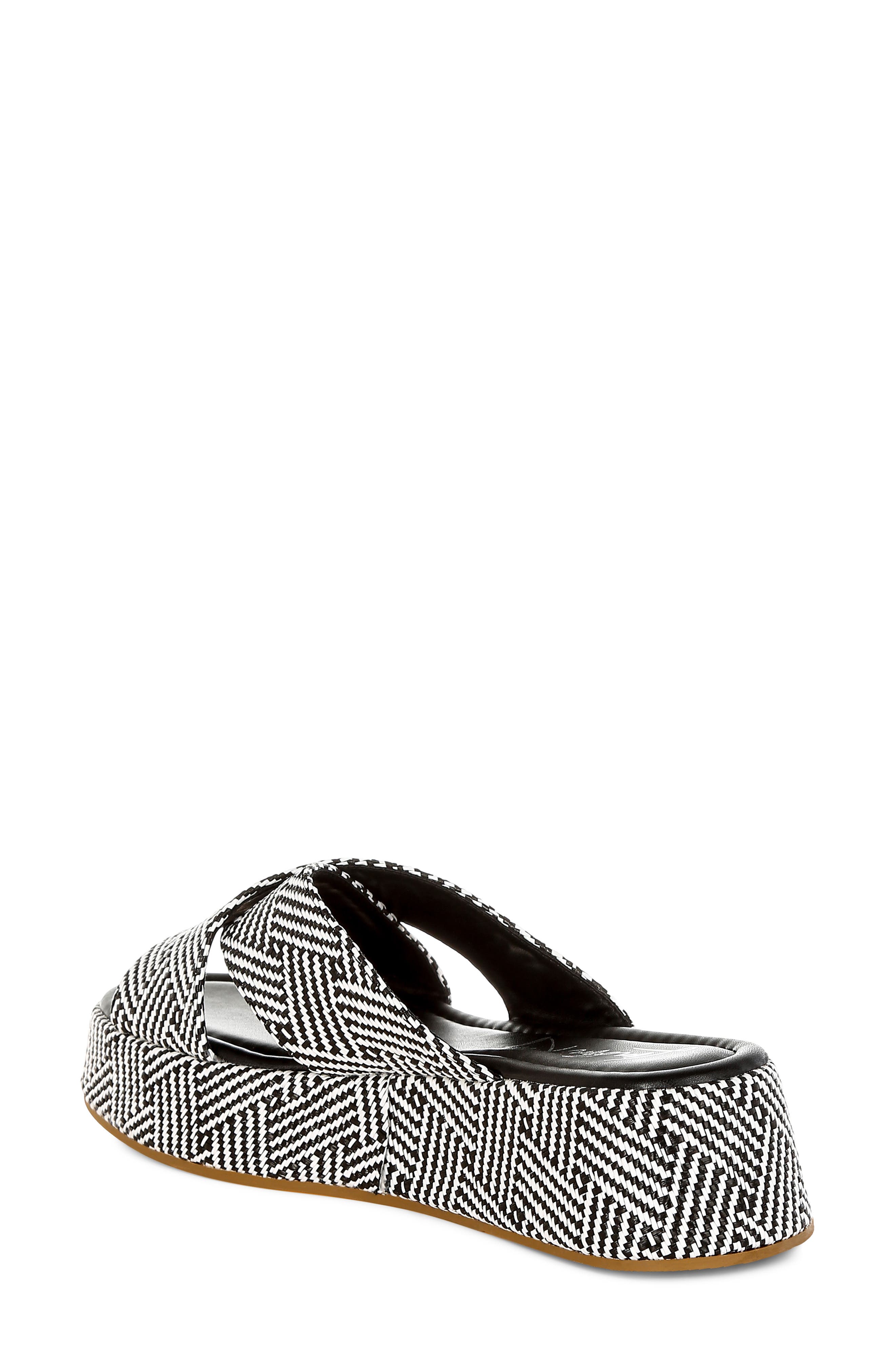 Modura Flatform Slide Sandal, Alternate, color, BLACK/ WHITE