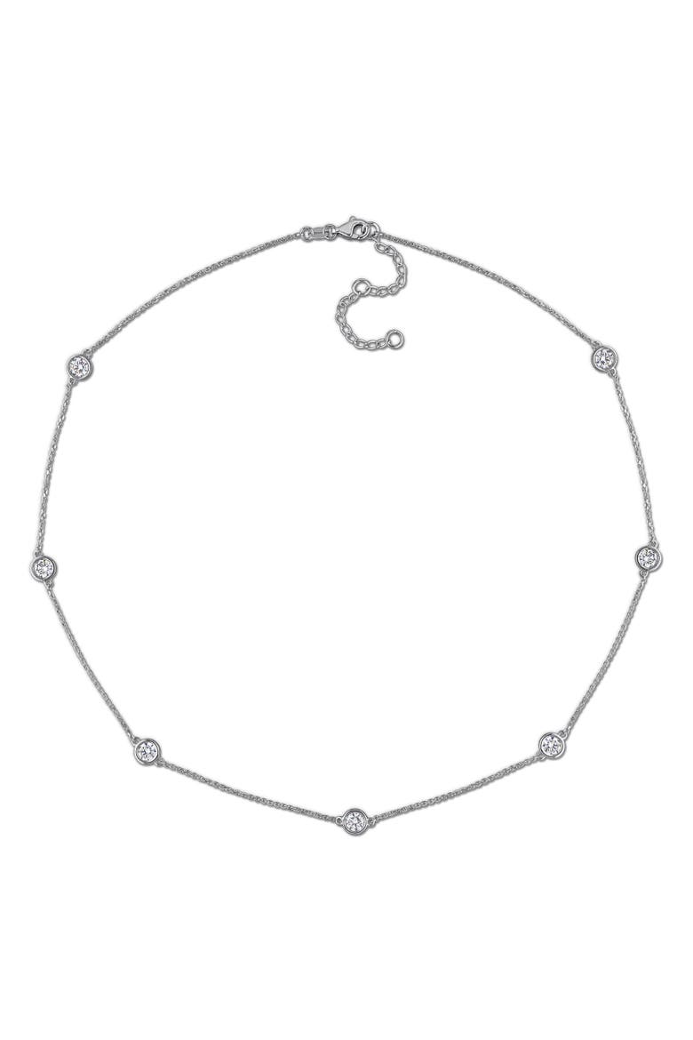 Lab-Grown Diamond Station Necklace 14k, Alternate, color, White Gold
