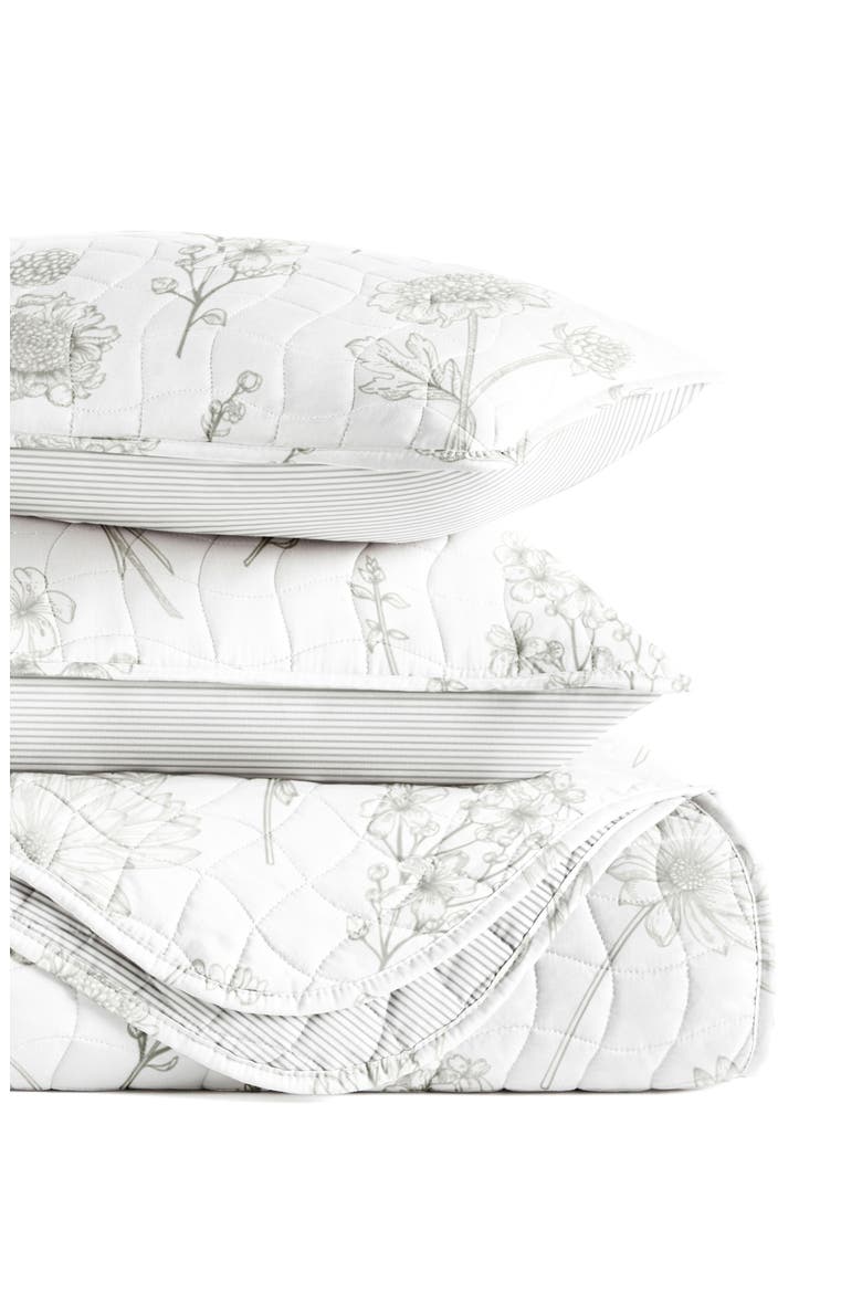 Pattern Reversible Quilt & Sham Set, Alternate, color, LIGHT GRAY