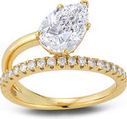 GLAZE JEWELRY Pear Cut Moissanite Asymmetric Band Ring